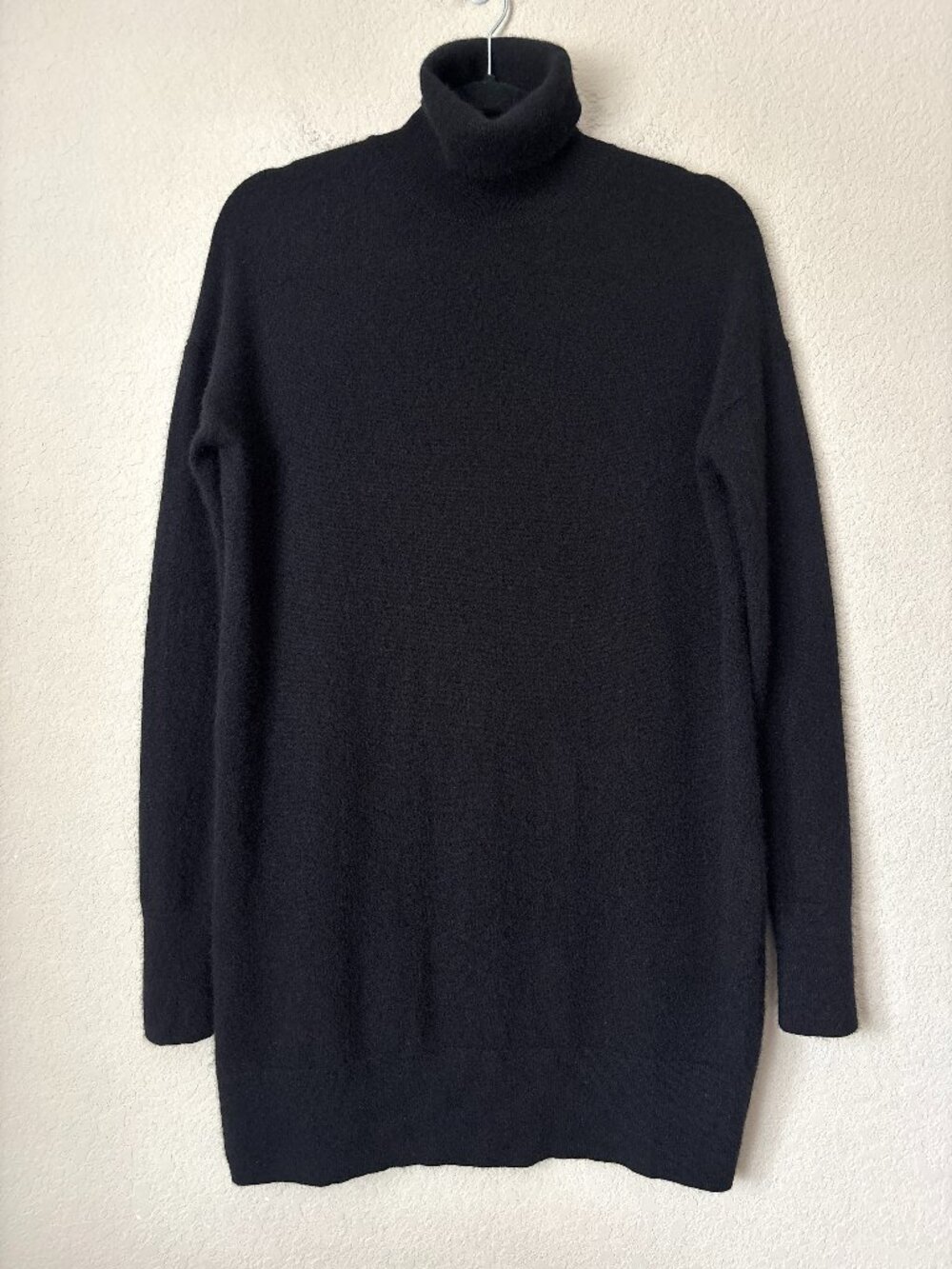 Everlane Cashmere Essential Black Turtleneck Mini Sweater Dress - Picture 2 of 10